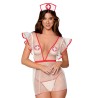costume d'infirmière sexy en résille lingerie sexy.