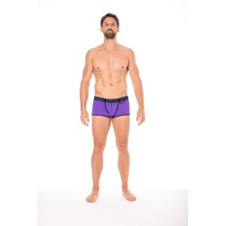 mini pants violet avec élastique et fermeture éclair pour homme