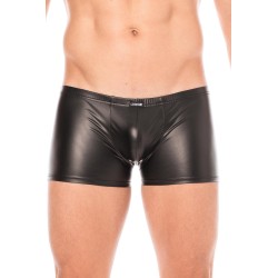boxer noir en simili cuir dans un tissu souple et confortable