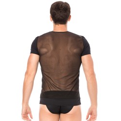 t-shirt homme sexy confortable rayures opaques et transparentes.