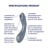 2 en 1 Stimulateur clitoridien air pulsé et vibromasseur point G Curvy