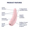 Stimulateur clitoridien connecté rose Curvy 2 Satisfyer -