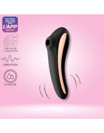 2 en 1 Stimulateur de clitoris et vibromasseur connecté USB noir Dual