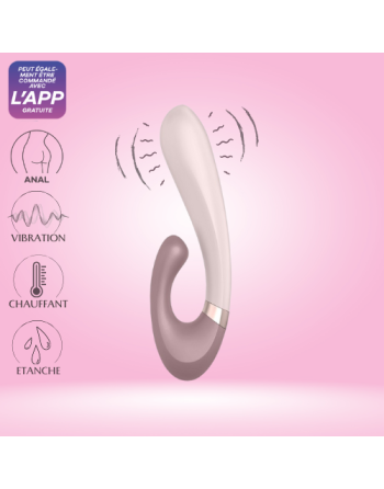Vibromasseur point G avec stimulateur clitoris connecté chauffant USB