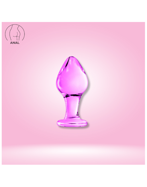 Plug anal boule en verre rose  n°31 Glossy -