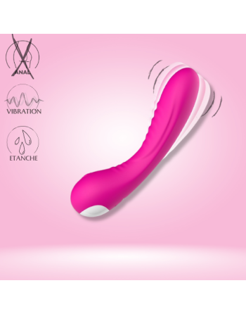 vibromasseur usb en silicone médical rose avec 9 modes de vibration